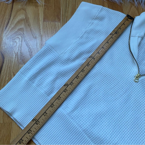 Varley White Loretta Half Zip-Up Double Soft Sleeveless Crop Sweater Sweatshirt - Picture 10 of 10